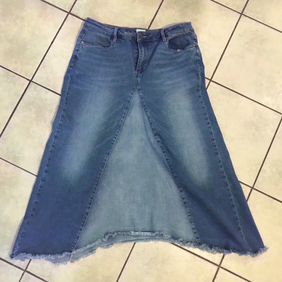 Wash lab “Selma” pieced 2 tone sky denim skirt - Picture 8 of 16